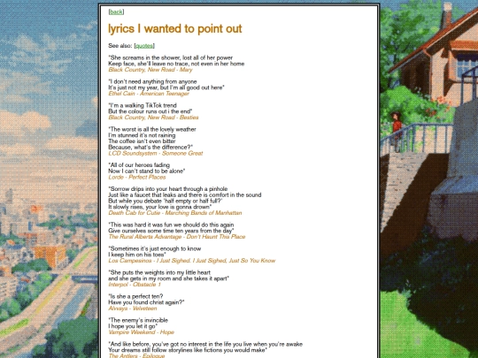 music/lyrics screenshot