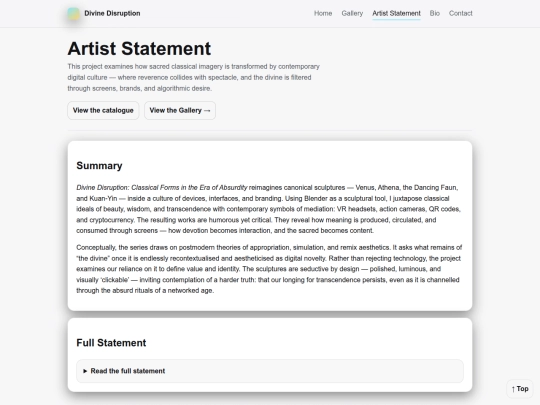 DivineDisruption/artiststatement screenshot