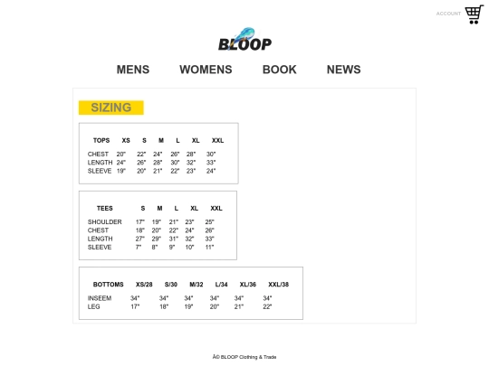 sizechart screenshot