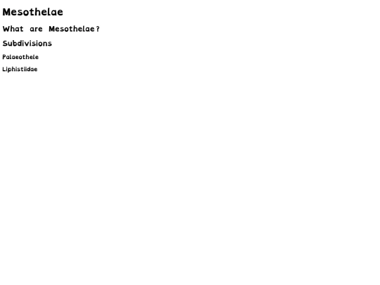 mesothelae screenshot