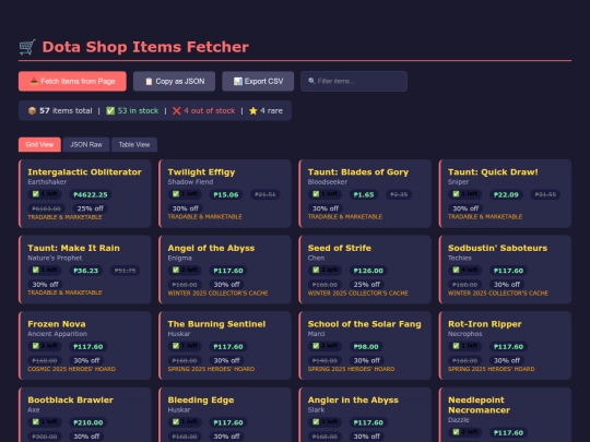 dotashop-testfetch screenshot