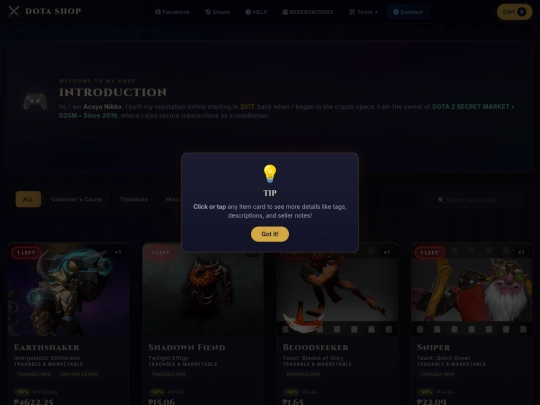 dotashop screenshot