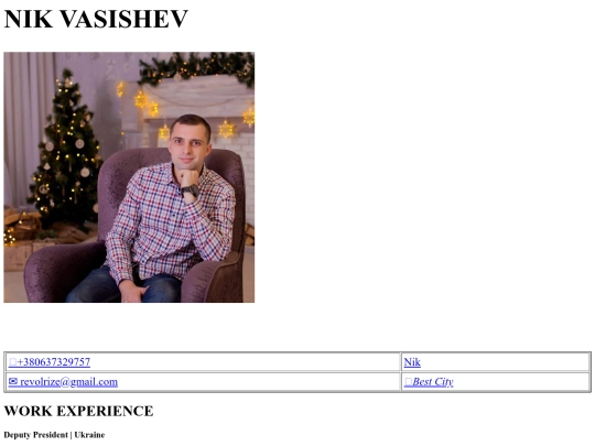 resume screenshot