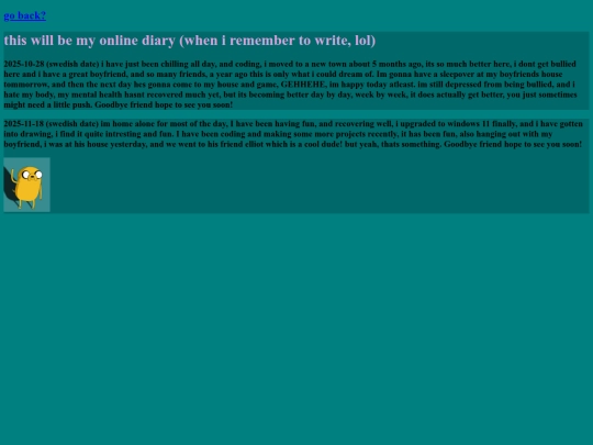 diary screenshot