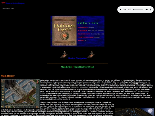 RPG Reviews/BaldursGate screenshot