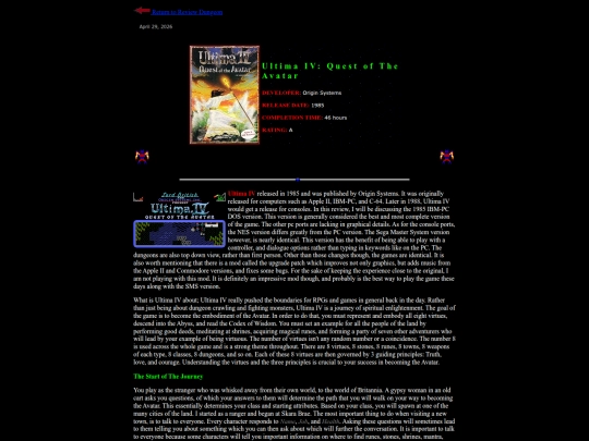 RPG Reviews/Ultima4 screenshot