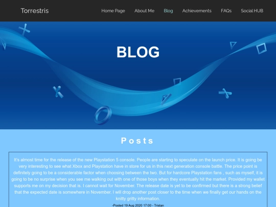 Blog screenshot