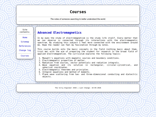 courses screenshot