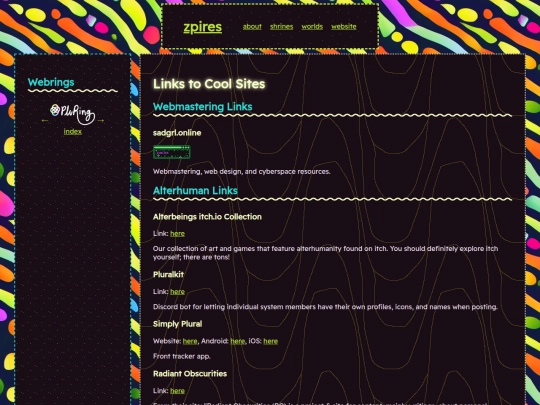 website/links screenshot