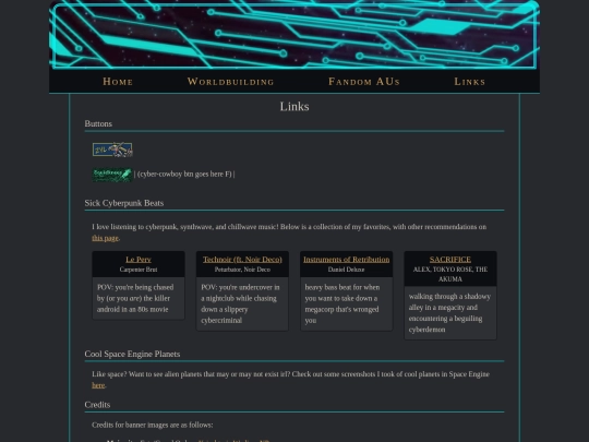 links screenshot