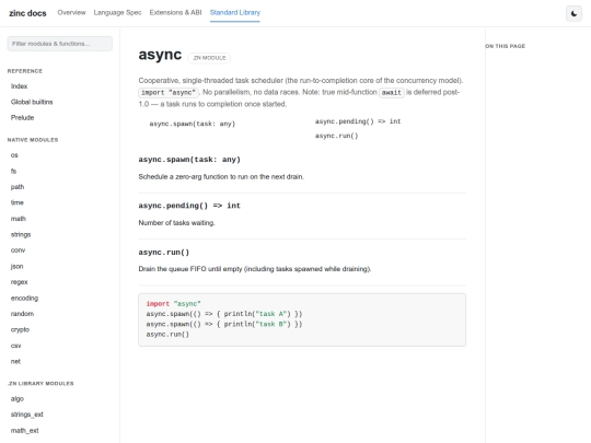 zinc/stdlib/async screenshot