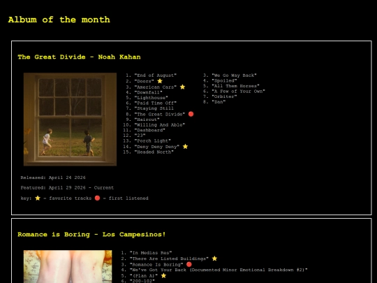 album-history screenshot