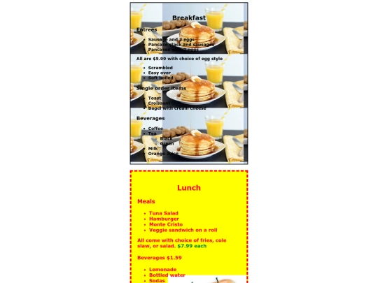 DavidMcKinneyMenu screenshot