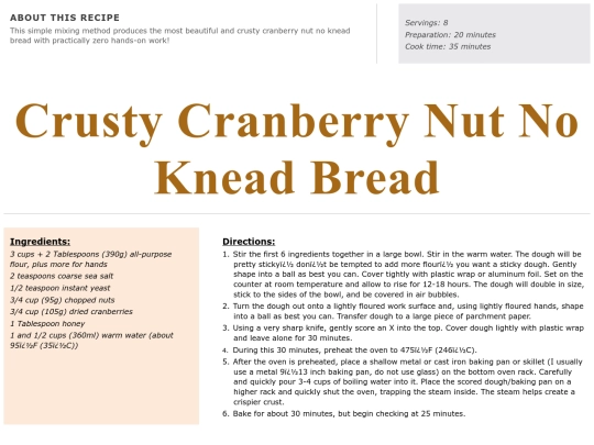 Dough and Batter Recipes/cranberry bread screenshot