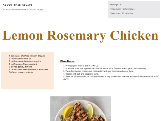 Main Course Recipes/lemon rosemary chicken screenshot