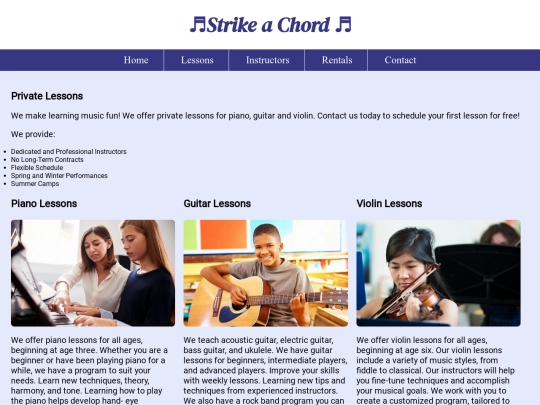 lessons screenshot