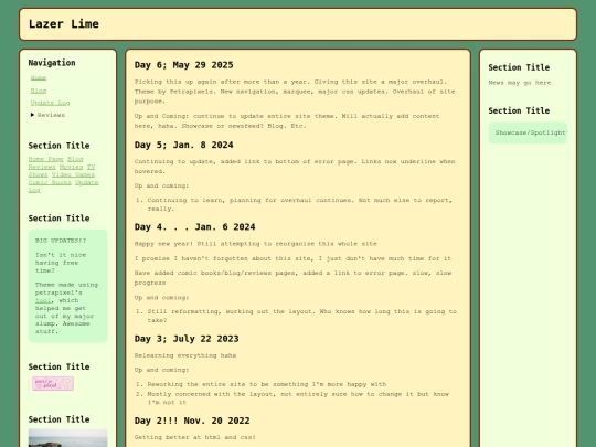 update-log screenshot