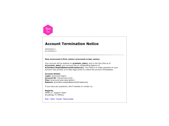 termination screenshot