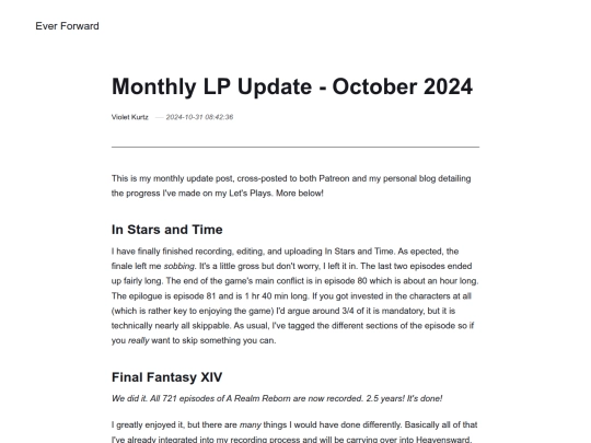 monthly-lets-play-update-october-2024 screenshot