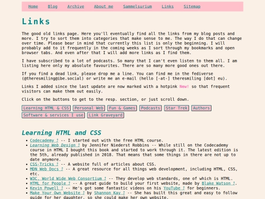 links screenshot