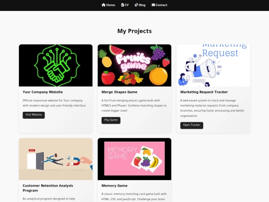 projects screenshot