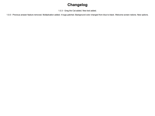 changelog screenshot