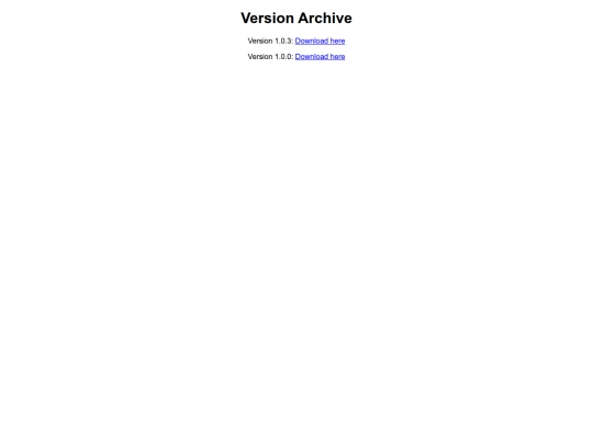 versions screenshot