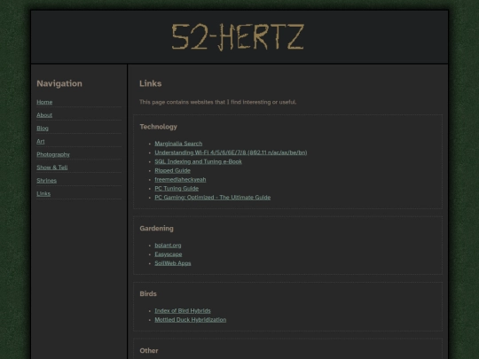 links screenshot