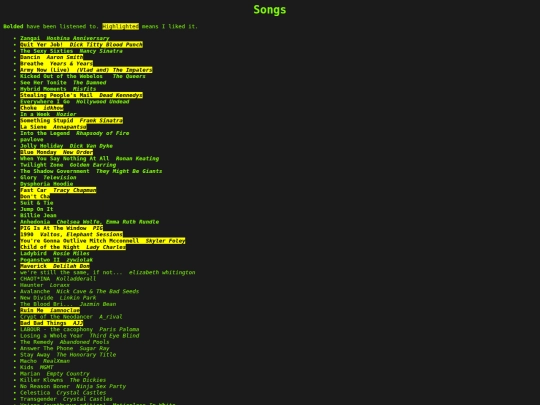 songs screenshot