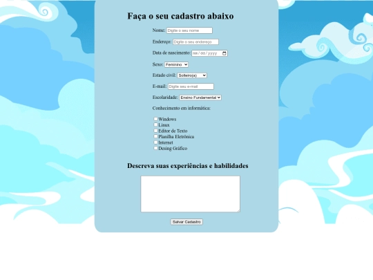 atividade10/cadastro screenshot