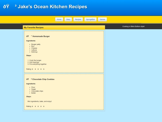 recipes screenshot