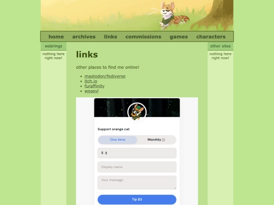 links screenshot