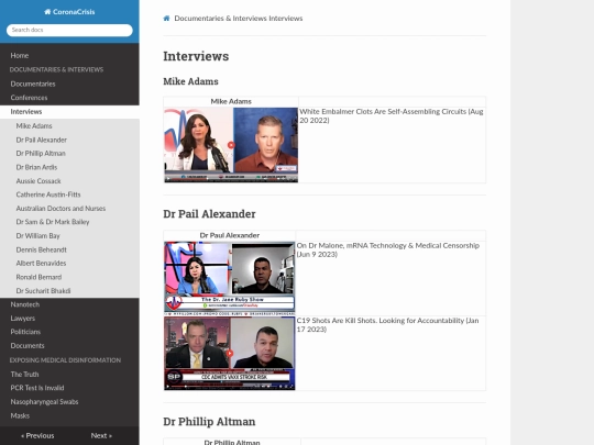docus/interviews screenshot