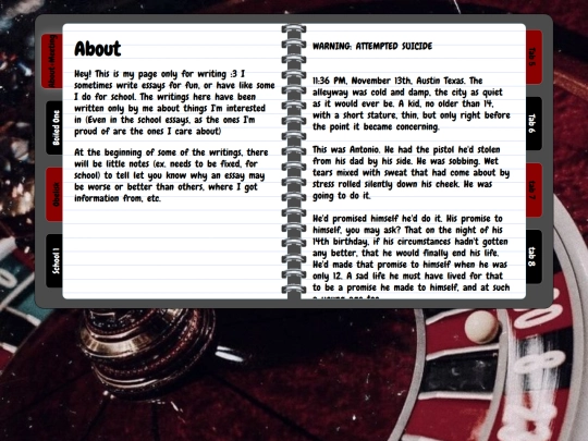 writing screenshot