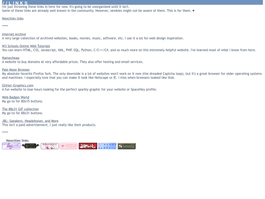 links screenshot