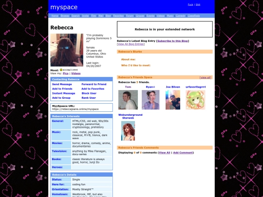 myspace screenshot