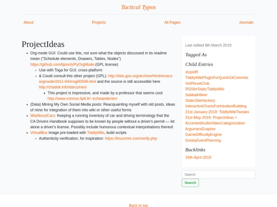 ProjectIdeas screenshot