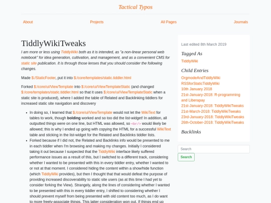 TiddlyWikiTweaks screenshot