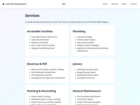 services screenshot