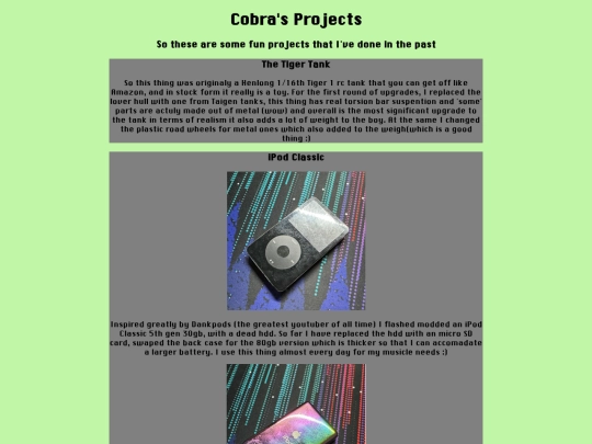 projects screenshot
