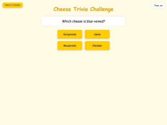 Cheese.trivia.com screenshot