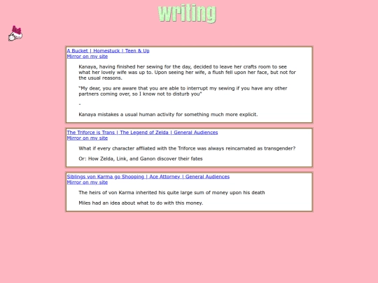 writing screenshot