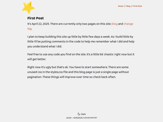 blog/first-post screenshot
