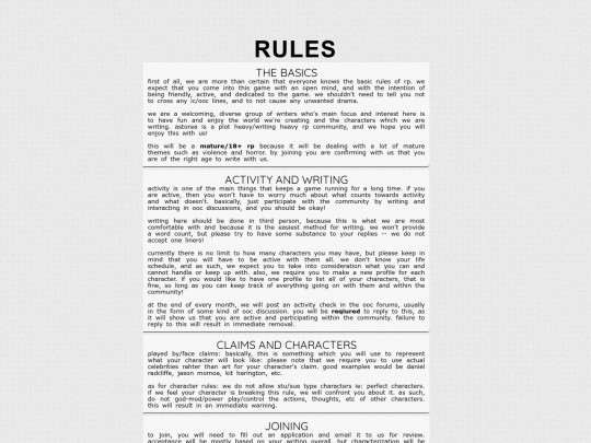 rules screenshot