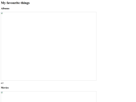 pages/Favourites screenshot