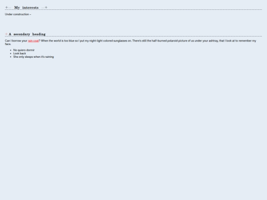 about/interests screenshot