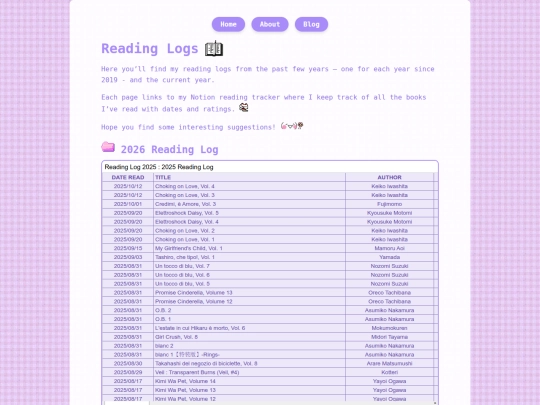 readinglog screenshot