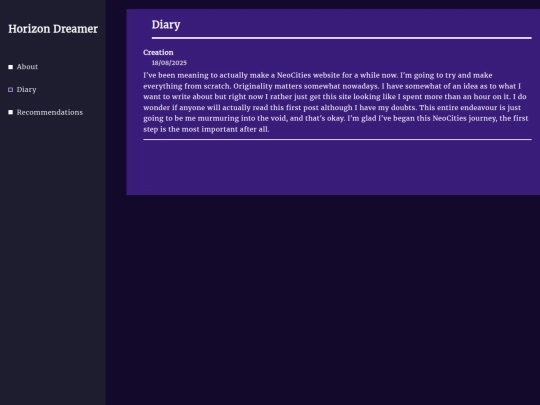 diary screenshot