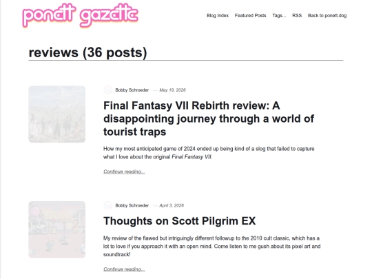 blog/tags/reviews screenshot