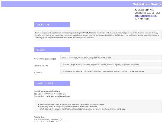 resume screenshot